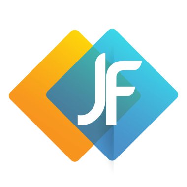 Letter JF logo with colorful geometric shape, letter combination logo design for creative industry, web, business and company. vector