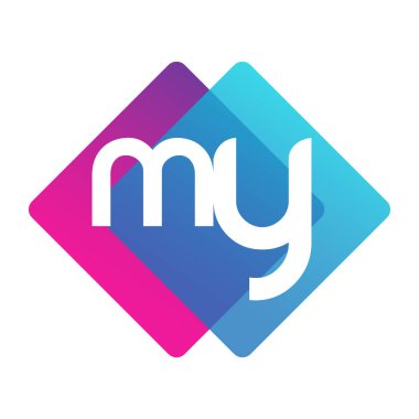 Renkli geometrik şekilli logom, yaratıcı endüstri, web, iş ve şirket için harf kombinasyonlu logo tasarımı.