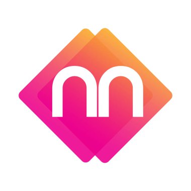 Renkli geometrik şekilli NN harfi logosu, yaratıcı endüstri, web, iş ve şirket için harf kombinasyonu tasarımı.