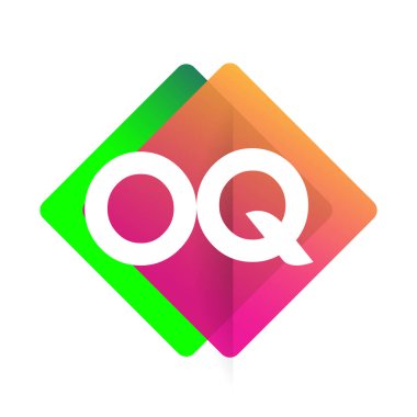 Renkli geometrik şekilli OQ logosu, yaratıcı endüstri, web, iş ve şirket için harf kombinasyonlu logo tasarımı.