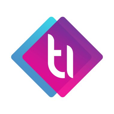 Renkli geometrik şekilli TI harfi logosu, yaratıcı endüstri, web, iş ve şirket için harf kombinasyonu tasarımı.