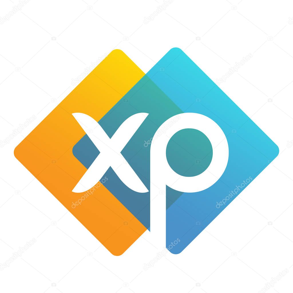 Letter XP logo with colorful geometric shape, letter combination logo design for creative industry, web, business and company.