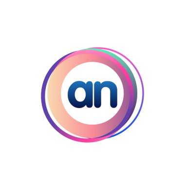 Renkli daireye sahip A harfi logosu, halka ile harf kombinasyonlu logo tasarımı, yaratıcı endüstri, web, iş ve şirket için daire nesnesi.