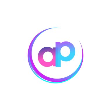 İlk harf AP logotype şirket adı, renkli ve şık tasarım. iş ve şirket kimliği için vektör logosu.