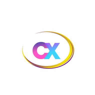 İlk harf CX logotype şirket adı, renkli ve şık tasarım. iş ve şirket kimliği için vektör logosu.