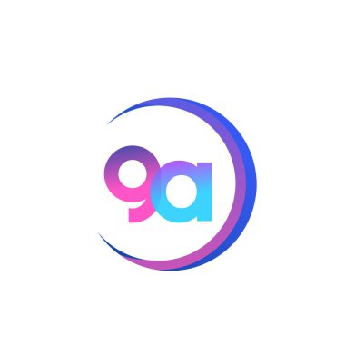 İlk harf GA logotype şirketi adı, renkli ve şık tasarım. iş ve şirket kimliği için vektör logosu.