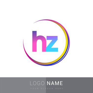 İlk harf HZ logotype şirketi adı, renkli ve şık tasarım. iş ve şirket kimliği için vektör logosu.