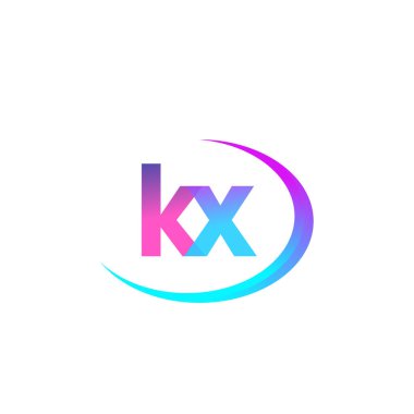 İlk harf KX logotype şirket adı, renkli ve şık tasarım. iş ve şirket kimliği için vektör logosu.