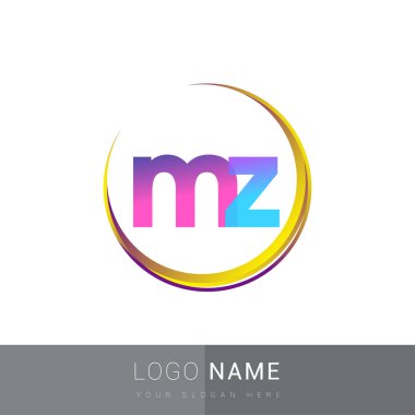 İlk harf MZ logotype şirket adı, renkli ve şık tasarım. iş ve şirket kimliği için vektör logosu.