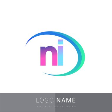 İlk harf NI logotype şirket adı, renkli ve şık tasarım. iş ve şirket kimliği için vektör logosu.