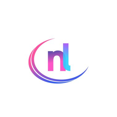 İlk harf NL logotype şirket adı, renkli ve şık tasarım. iş ve şirket kimliği için vektör logosu.