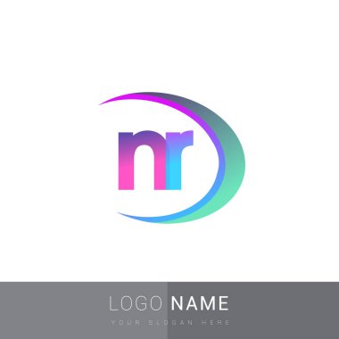İlk harf NR logotype şirketi adı, renkli ve şık tasarım. iş ve şirket kimliği için vektör logosu.