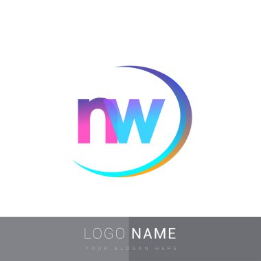 İlk harf NW logotype şirket adı, renkli ve şık tasarım. iş ve şirket kimliği için vektör logosu.