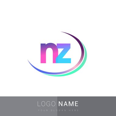 İlk harf NZ logotype şirket adı, renkli ve şık tasarım. iş ve şirket kimliği için vektör logosu.