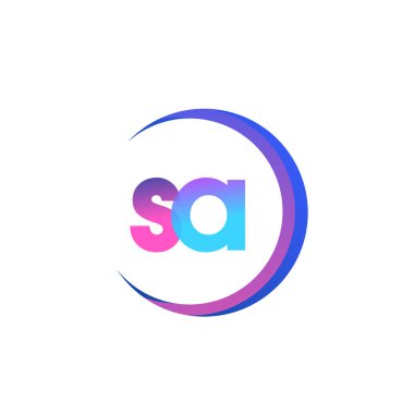 İlk harf SA logotype şirketi adı, renkli ve şık tasarım. iş ve şirket kimliği için vektör logosu.
