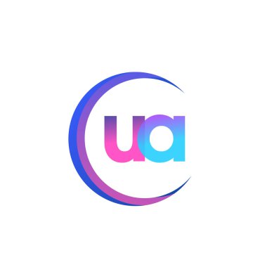 İlk harf UA logotype şirketi adı, renkli ve şık tasarım. iş ve şirket kimliği için vektör logosu.