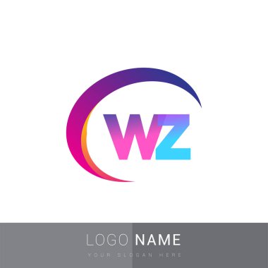 İlk harf WZ logotype şirket adı, renkli ve şık tasarım. iş ve şirket kimliği için vektör logosu.
