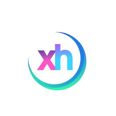 İlk harf XH logotype şirketi adı, renkli ve şık tasarım. iş ve şirket kimliği için vektör logosu.
