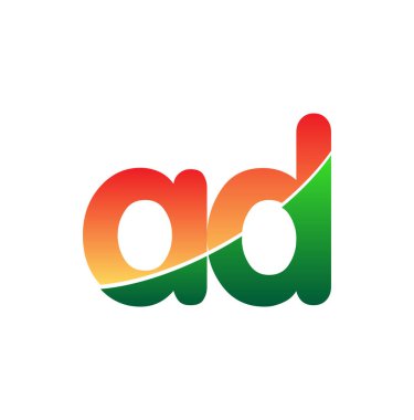 İlk Harf AD Logosu Küçük Harf, Renkli Logotype Modern ve Basit Logo Tasarımı.