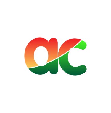 İlk Harf AC Logosu Küçük Harf, Renkli Logotype Modern ve Basit Logo Tasarımı.