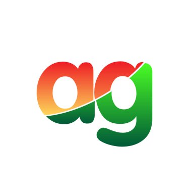 İlk Harf AG Logosu Küçük Harf, Renkli Logoti Modern ve Basit Logo Tasarımı.