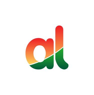 İlk Harf AL Logosu Küçük Harf, Renkli Logotype Modern ve Basit Logo Tasarımı.