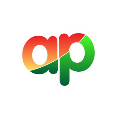 İlk Harf AP Logo Küçük Harf, Renkli Logotype Modern ve Basit Logo Tasarımı.