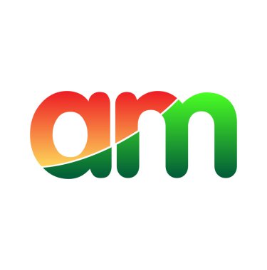 İlk Harf AM Logosu Küçük Harf, Renkli Logotype Modern ve Basit Logo Tasarımı.