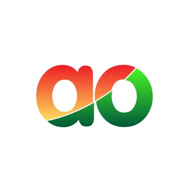 İlk Harf AO Logosu Küçük Harf, Renkli Logotype Modern ve Basit Logo Tasarımı.