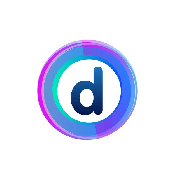 字母D标识色彩艳丽 字母组合标识设计环环环相扣 是创意产业 企业和公司的圆形标志 — 图库矢量图片