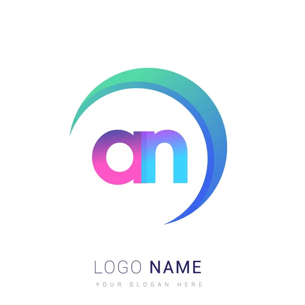 Anfangsbuchstabe Logotyp Firmenname Farbenfrohes Und Rauschhaftes Design Vektor Logo Für — Stockvektor