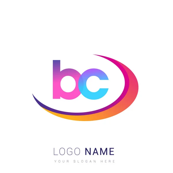 Beginletter Logotype Bedrijfsnaam Kleurrijk Swoosh Ontwerp Vectorlogo Voor Bedrijfs Bedrijfsidentiteit — Stockvector