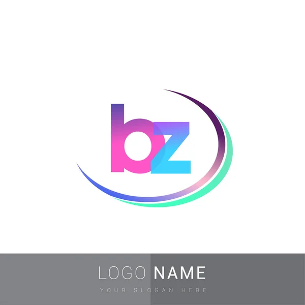 Beginletter Logotype Bedrijfsnaam Kleurrijk Swoosh Ontwerp Vectorlogo Voor Bedrijfs Bedrijfsidentiteit — Stockvector