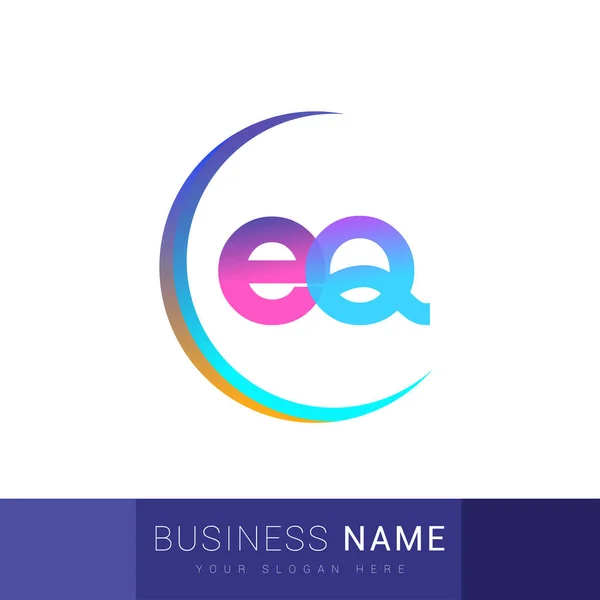 Lettre Initiale Logotype Nom Entreprise Design Coloré Swoosh Logo Vectoriel — Image vectorielle