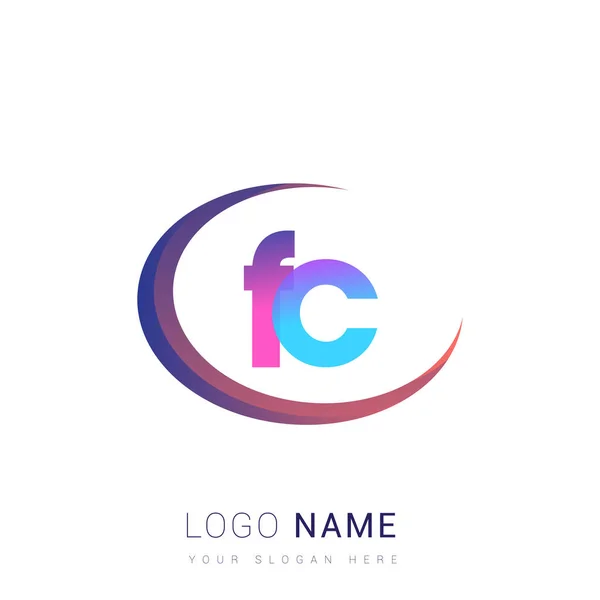 Letra Inicial Del Logotipo Nombre Empresa Diseño Colorido Swoosh Logotipo — Archivo Imágenes Vectoriales