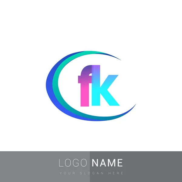 Lettre Initiale Logo Nom Entreprise Design Coloré Swoosh Logo Vectoriel — Image vectorielle