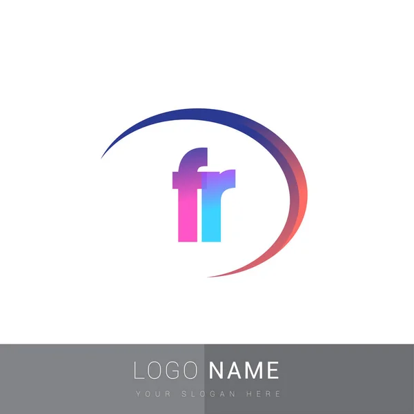 Letra Inicial Del Logotipo Nombre Empresa Diseño Colorido Swoosh Logotipo — Vector de stock