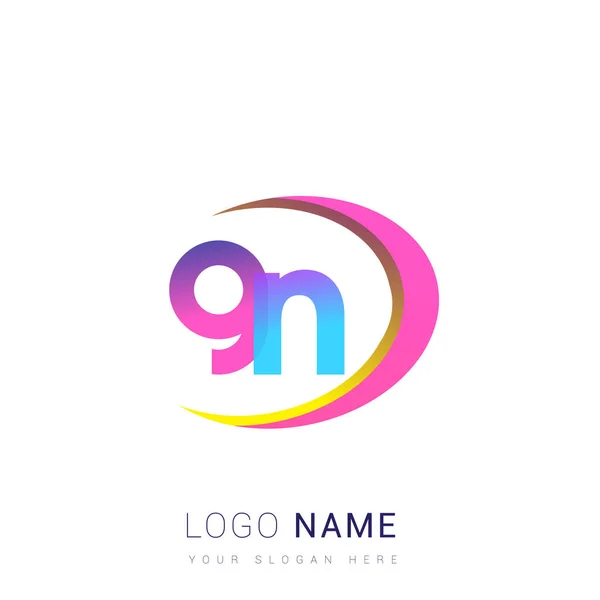 Letra Inicial Logotipo Nombre Empresa Diseño Colorido Swoosh Logotipo Vectorial — Archivo Imágenes Vectoriales