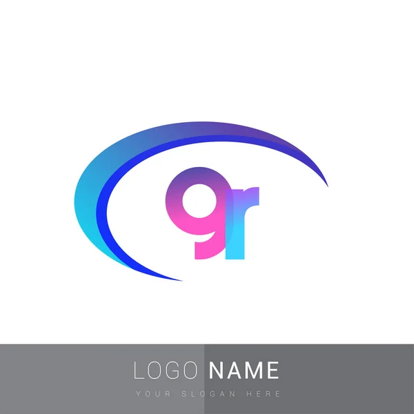 Letra Inicial Logotipo Nombre Empresa Diseño Colorido Swoosh Logotipo Vectorial — Archivo Imágenes Vectoriales