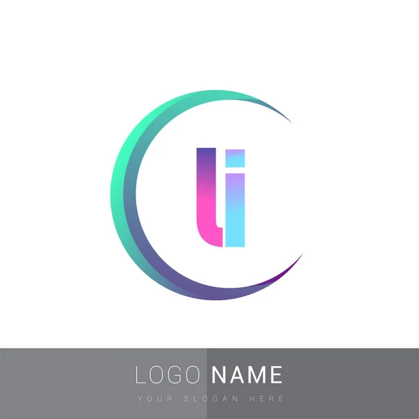 Letra Inicial Logotipo Nombre Empresa Diseño Colorido Swoosh Logotipo Vectorial — Archivo Imágenes Vectoriales