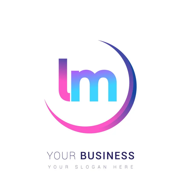 Letra Inicial Logotipo Nome Empresa Design Colorido Swoosh Logotipo Vetor — Vetor de Stock