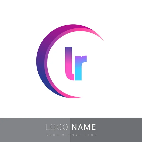 Letra Inicial Logotipo Nombre Empresa Diseño Colorido Swoosh Logotipo Vectorial — Archivo Imágenes Vectoriales