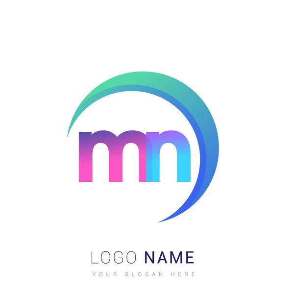 Letra Inicial Nome Empresa Logotipo Design Colorido Swoosh Logotipo Vetor — Vetor de Stock