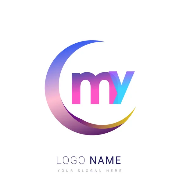 Початкова Літера Logotype Назва Компанії Барвистий Малий Дизайн Векторний Логотип — стоковий вектор