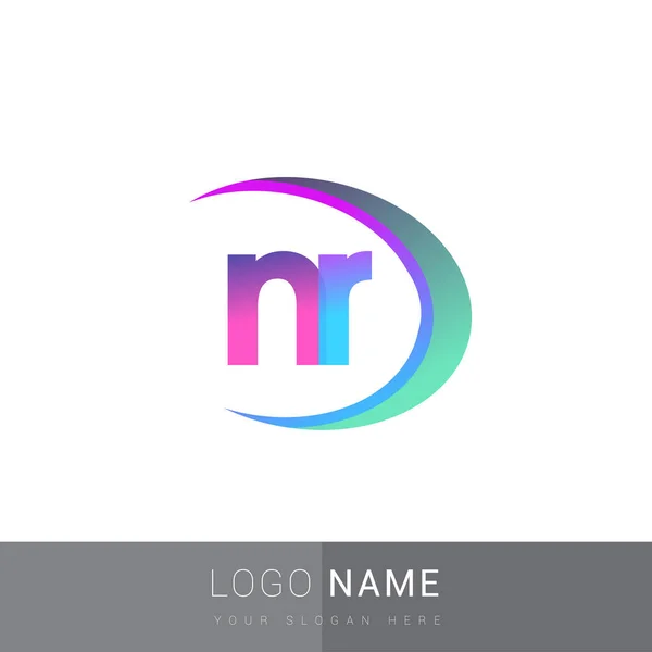 Beginletter Logotype Bedrijfsnaam Kleurrijk Swoosh Ontwerp Vectorlogo Voor Bedrijfs Bedrijfsidentiteit — Stockvector