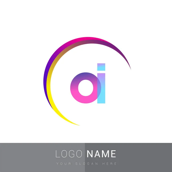 Lettre Initiale Logotype Nom Entreprise Design Coloré Swoosh Logo Vectoriel — Image vectorielle