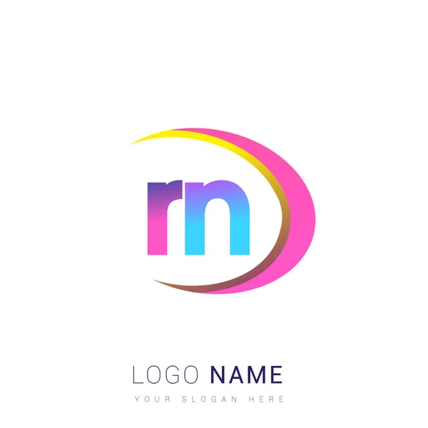 Letra Inicial Logotipo Nombre Empresa Diseño Colorido Swoosh Logotipo Vectorial — Archivo Imágenes Vectoriales