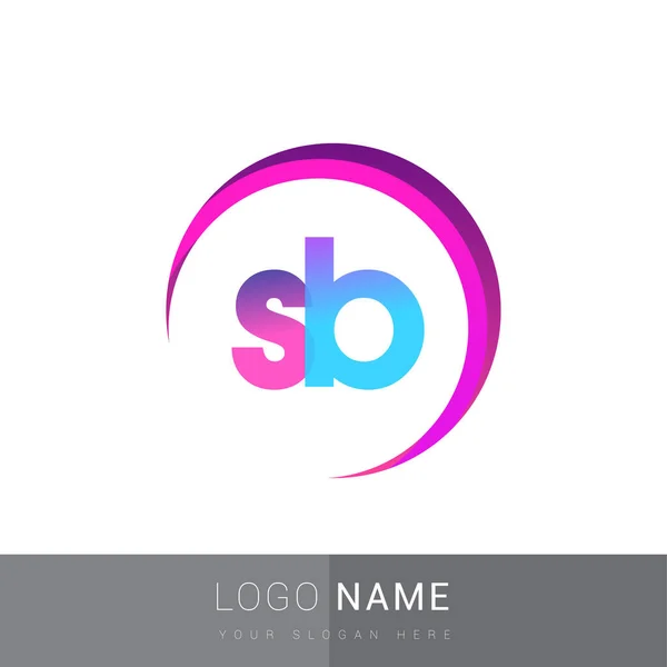 Lettera Iniziale Logotipo Nome Della Società Design Colorato Swoosh Logo — Vettoriale Stock