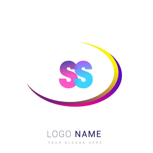 Letra Inicial Logotipo Nombre Empresa Diseño Colorido Swoosh Logotipo Vectorial — Archivo Imágenes Vectoriales