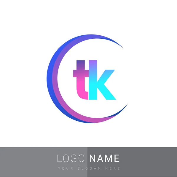 Letra Inicial Logotipo Nombre Empresa Diseño Colorido Swoosh Logotipo Vectorial — Vector de stock